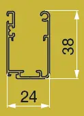 Rollofenster Führungsschiene 24x38